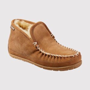 LL Bean Mens Shoes Brown Wicked Good Boot Moc Slipper Shearling Suede US 11 M